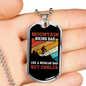 Mountain Biking Dad Cycling Necklace Stainless Steel or 18k Gold Dog Tag 24"-Express Your Love Gifts