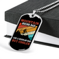 Mountain Biking Dad Cycling Necklace Stainless Steel or 18k Gold Dog Tag 24"-Express Your Love Gifts