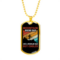 Mountain Biking Dad Cycling Necklace Stainless Steel or 18k Gold Dog Tag 24"-Express Your Love Gifts