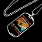 Mountain Biking Dad Cycling Necklace Stainless Steel or 18k Gold Dog Tag 24"-Express Your Love Gifts
