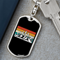 Mountain Biking Evolution Cycling Keychain Stainless Steel or 18k Gold Dog Tag Keyring-Express Your Love Gifts