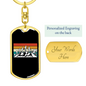 Mountain Biking Evolution Cycling Keychain Stainless Steel or 18k Gold Dog Tag Keyring-Express Your Love Gifts