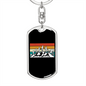Mountain Biking Evolution Cycling Keychain Stainless Steel or 18k Gold Dog Tag Keyring-Express Your Love Gifts