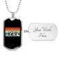 Mountain Biking Evolution Cycling Necklace Stainless Steel or 18k Gold Dog Tag 24"-Express Your Love Gifts