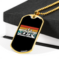 Mountain Biking Evolution Cycling Necklace Stainless Steel or 18k Gold Dog Tag 24"-Express Your Love Gifts