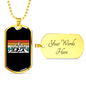 Mountain Biking Evolution Cycling Necklace Stainless Steel or 18k Gold Dog Tag 24"-Express Your Love Gifts