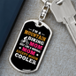Mountain Biking Mom Cycling Keychain Stainless Steel or 18k Gold Dog Tag Keyring-Express Your Love Gifts