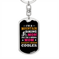 Mountain Biking Mom Cycling Keychain Stainless Steel or 18k Gold Dog Tag Keyring-Express Your Love Gifts