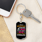 Mountain Biking Mom Cycling Keychain Stainless Steel or 18k Gold Dog Tag Keyring-Express Your Love Gifts