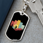 Mountain Cycling Keychain Stainless Steel or 18k Gold Dog Tag Keyring-Express Your Love Gifts