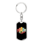 Mountain Cycling Keychain Stainless Steel or 18k Gold Dog Tag Keyring-Express Your Love Gifts