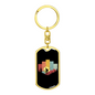 Mountain Cycling Keychain Stainless Steel or 18k Gold Dog Tag Keyring-Express Your Love Gifts