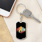 Mountain Cycling Keychain Stainless Steel or 18k Gold Dog Tag Keyring-Express Your Love Gifts