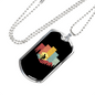 Mountain Cycling Necklace Stainless Steel or 18k Gold Dog Tag 24"-Express Your Love Gifts