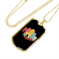 Mountain Cycling Necklace Stainless Steel or 18k Gold Dog Tag 24"-Express Your Love Gifts