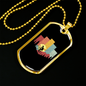 Mountain Cycling Necklace Stainless Steel or 18k Gold Dog Tag 24"-Express Your Love Gifts
