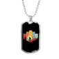 Mountain Cycling Necklace Stainless Steel or 18k Gold Dog Tag 24"-Express Your Love Gifts