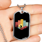 Mountain Cycling Necklace Stainless Steel or 18k Gold Dog Tag 24"-Express Your Love Gifts