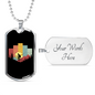 Mountain Cycling Necklace Stainless Steel or 18k Gold Dog Tag 24"-Express Your Love Gifts