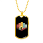 Mountain Cycling Necklace Stainless Steel or 18k Gold Dog Tag 24"-Express Your Love Gifts