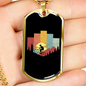 Mountain Cycling Necklace Stainless Steel or 18k Gold Dog Tag 24"-Express Your Love Gifts
