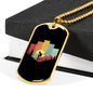 Mountain Cycling Necklace Stainless Steel or 18k Gold Dog Tag 24"-Express Your Love Gifts