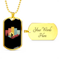 Mountain Cycling Necklace Stainless Steel or 18k Gold Dog Tag 24"-Express Your Love Gifts