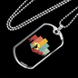 Mountain Cycling Necklace Stainless Steel or 18k Gold Dog Tag 24"-Express Your Love Gifts