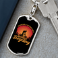 Mountain Is Incompatible Cycling Keychain Stainless Steel or 18k Gold Dog Tag Keyring-Express Your Love Gifts