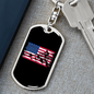 Mountain Ride Flag Cycling Keychain Stainless Steel or 18k Gold Dog Tag Keyring-Express Your Love Gifts