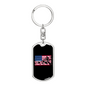 Mountain Ride Flag Cycling Keychain Stainless Steel or 18k Gold Dog Tag Keyring-Express Your Love Gifts