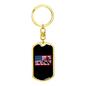 Mountain Ride Flag Cycling Keychain Stainless Steel or 18k Gold Dog Tag Keyring-Express Your Love Gifts