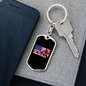 Mountain Ride Flag Cycling Keychain Stainless Steel or 18k Gold Dog Tag Keyring-Express Your Love Gifts
