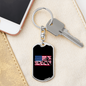 Mountain Ride Flag Cycling Keychain Stainless Steel or 18k Gold Dog Tag Keyring-Express Your Love Gifts
