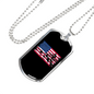 Mountain Ride Flag Cycling Necklace Stainless Steel or 18k Gold Dog Tag 24"-Express Your Love Gifts