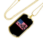 Mountain Ride Flag Cycling Necklace Stainless Steel or 18k Gold Dog Tag 24"-Express Your Love Gifts