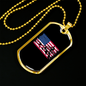 Mountain Ride Flag Cycling Necklace Stainless Steel or 18k Gold Dog Tag 24"-Express Your Love Gifts