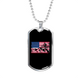 Mountain Ride Flag Cycling Necklace Stainless Steel or 18k Gold Dog Tag 24"-Express Your Love Gifts