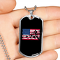Mountain Ride Flag Cycling Necklace Stainless Steel or 18k Gold Dog Tag 24"-Express Your Love Gifts