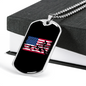 Mountain Ride Flag Cycling Necklace Stainless Steel or 18k Gold Dog Tag 24"-Express Your Love Gifts