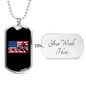 Mountain Ride Flag Cycling Necklace Stainless Steel or 18k Gold Dog Tag 24"-Express Your Love Gifts