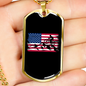 Mountain Ride Flag Cycling Necklace Stainless Steel or 18k Gold Dog Tag 24"-Express Your Love Gifts