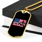 Mountain Ride Flag Cycling Necklace Stainless Steel or 18k Gold Dog Tag 24"-Express Your Love Gifts