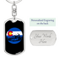Mountain Riding Circle Cycling Keychain Stainless Steel or 18k Gold Dog Tag Keyring-Express Your Love Gifts