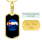 Mountain Riding Circle Cycling Keychain Stainless Steel or 18k Gold Dog Tag Keyring-Express Your Love Gifts