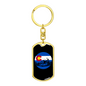 Mountain Riding Circle Cycling Keychain Stainless Steel or 18k Gold Dog Tag Keyring-Express Your Love Gifts