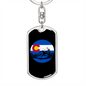 Mountain Riding Circle Cycling Keychain Stainless Steel or 18k Gold Dog Tag Keyring-Express Your Love Gifts