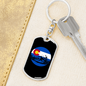Mountain Riding Circle Cycling Keychain Stainless Steel or 18k Gold Dog Tag Keyring-Express Your Love Gifts