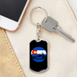 Mountain Riding Circle Cycling Keychain Stainless Steel or 18k Gold Dog Tag Keyring-Express Your Love Gifts