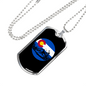 Mountain Riding Circle Cycling Necklace Stainless Steel or 18k Gold Dog Tag 24"-Express Your Love Gifts